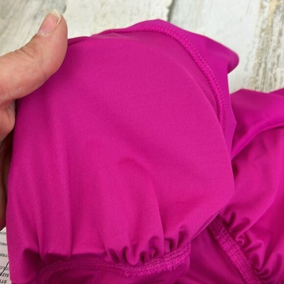 DKNY Womens Medium hot pink ruffle tankini top summer beach swim bathing suit - Picture 10 of 10
